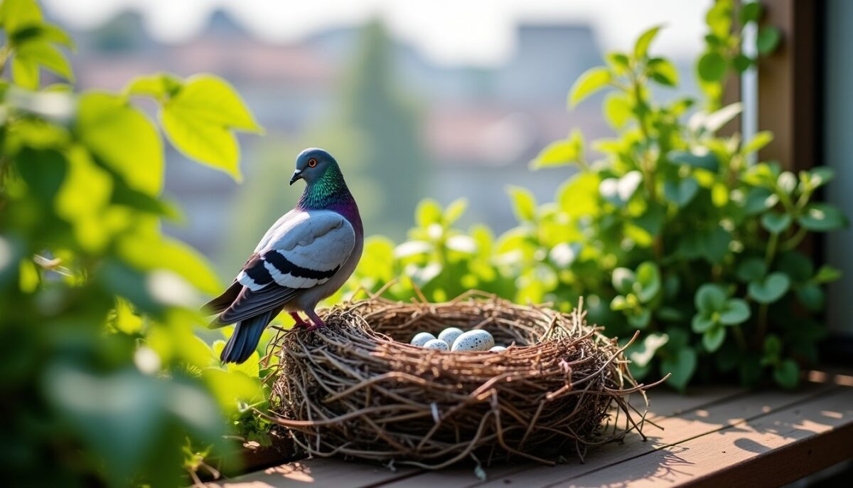 Nid de pigeon sur mon balcon : interprétations et symboles essentiels